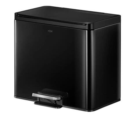 Balde com Pedal 9+9+9L Preto EKO Essential 